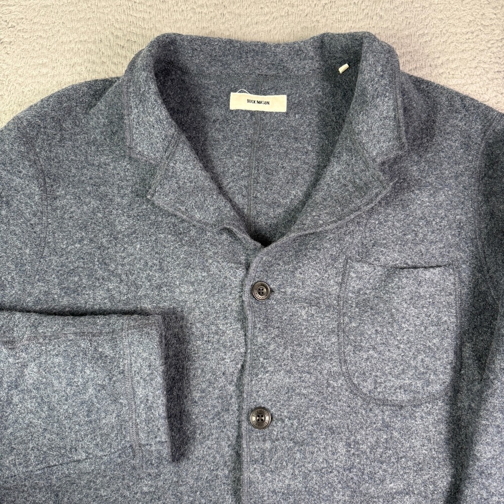 Buck Mason Wool Felted Chore Coat Mens 2XL Dark Gray Pockets Military Work